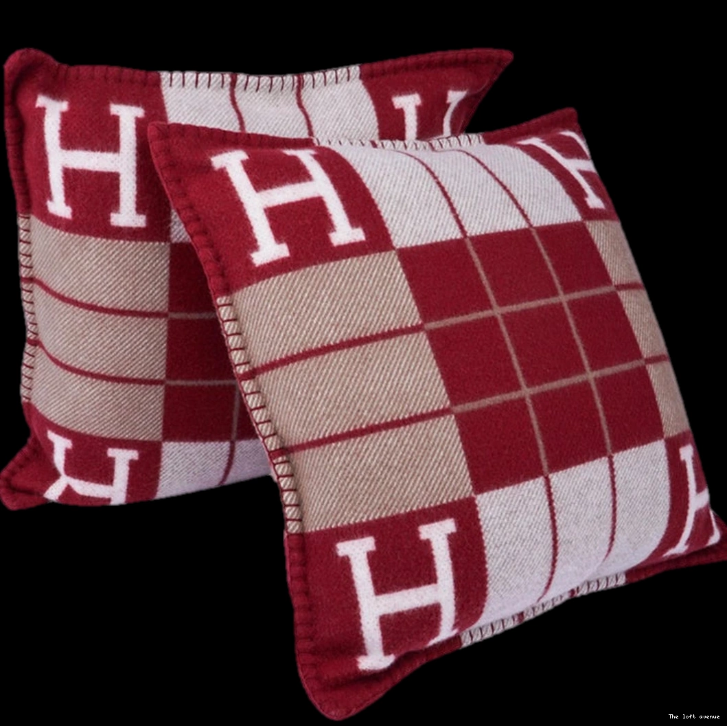 PILLOW THROW STRIPE WOOL HERMES 0714